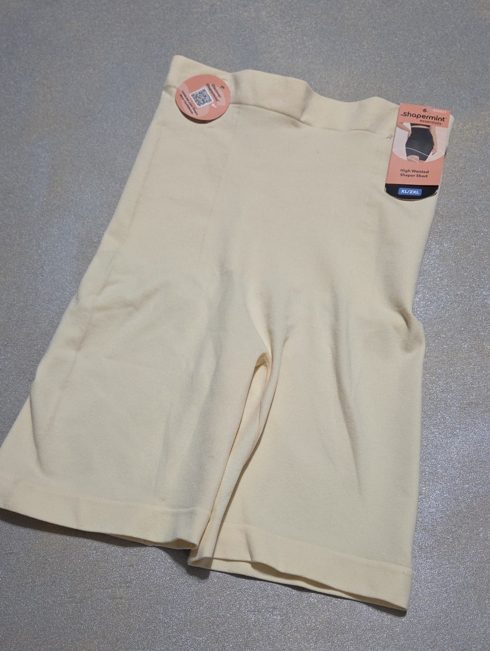 Shapermint Essentials High-Waist Shaper Short in Pale Cream